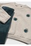 Baby Girl Velvet Tights Blouse Set Green 2782 - 3