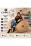 COMFY CLASSIC BEIGE SOFT VELVET ADULT BEAN BAG WITH VIRGIN BEANS FILL