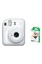 Instax Mini 12 Instant Film Camera With Pack Of 10 Films Clay White