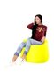 Leather Bean Bag Yellow 80x50cm - 2
