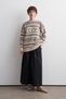 Geometric Motif Knitwear Sweater Beige - 2