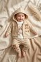 Boreal Bear Beige Hooded 3-Piece Cotton Baby Set - Textured Top and Bottom Set with Teddy Bear Embroidery - 4