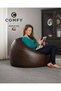 Comfy Large Adult Size Brown Pvc Bean Bag With Bouncy Virgin Beans Filling