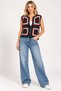 Hand Knitted Motif Detailed Women's Vest Bohemian Vest