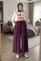 Crystal Fabric Skirt Pants Plum