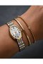 Milano Women's Wristwatch Gold Silver Dual Color Metal Band White Dial Oval Case Roman Numeral Analog Watch 22 mm Case Diameter