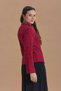 Cross Buttoned Judge Collar Women's Jacket Blouse - 4