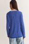 Women's Indigo Blue 100% Viscose Striped Crew Neck Long Sleeve Seasonal Knitwear Sweater Tk261029 60286727 - 6