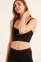 Solid Crop Top with Spaghetti Straps - 4