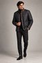Men's Navy Blue Tan Detailed Quilted Genuine Leather Jacket - 4