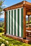Green and White Striped Balcony Curtain, Terrace Gazebo Camellia Curtain and Sunshade Curtain - 6