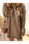 Pulover oversize, maro - 2