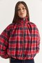 Women's Plaid Patterned Stone Detailed Lined High Collar Zippered Bomber Jacket Dc261012 60286766 - 6