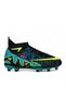Unisex Black Turquoise Patterned Crampon Football Shoes