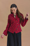 Cross Buttoned Judge Collar Women's Jacket Blouse