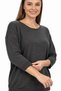 Women's Dark Gray Boat Neck Lycra 100% Cotton Yarn Thin Knitwear Blouse - 4