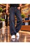 Men's Baggy Mustache Washed Denim Jean Trousers - 3