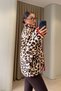 Red Piping Detail Leopard Pattern Zippered Jacket-Cream Cream - 3