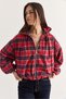 Women's Plaid Patterned Stone Detailed Lined High Collar Zippered Bomber Jacket Dc261012 60286766 - 4