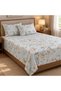 Turkish Style King Size Flat Bedsheet Set, 3 Pieces, 260 x 240 cm, 1 Flat Sheet and 2 Pillowcases (Pale Blue Grey) - 4