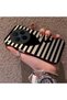 Vivo X300 Compatible Striped Black Case, Shockproof Silicone, Stylish