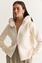 Women's Fur Detailed Hooded Reversible Zippered Knitwear Cardigan Th251098 60286722 - 3