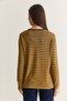 Women's Khaki 100% Viscose Striped Crew Neck Long Sleeve Seasonal Knitwear Sweater Tk261029 60286727 - 7