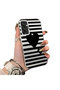 Samsung Galaxy M15 Compatible Striped Black Case, Shockproof Silicone, Stylish - 2