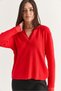 Women's Red Lace Detailed V-Neck Long Sleeve Ribbed Knitwear Sweater Tk261069 60286723 - 4