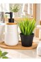 500 ml Ceramic Soap Dispenser with Bamboo Stand (with Reed Flower Gift) 1 Soap Dispenser - 5