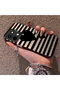 Vivo Y28 4g Compatible Striped Black Case, Shockproof Silicone, Stylish
