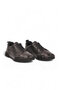 Rubber Sole Lace-Up Sneaker Black Genuine Leather Men's Casual Shoes 5K2676-7160 - 3