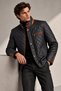 Men's Navy Blue Tan Detailed Quilted Genuine Leather Jacket - 3