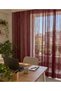 Ip Curtain Special Series Thin Chain Silver Silvery Burgundy Color (Cornice+Rustic) Width 100 cm Length 300 cm - 5