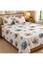 Turkish Style King Size Flat Bedsheet Set, 3 Pieces, 260 x 240 cm, 1 Flat Sheet and 2 Pillowcases (Slate Blue) - 4