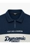 Long Sleeve Three Threaded Yarns Color Blocked Half Zipper Polo Collar Printed Sweatshirt - 3