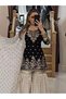 Black Faux Georgette Embroidered Sharara Suit Set with Dupatta - FFT101037 | Black-Size:4XL-48-Inches - 4