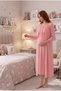 Women's Maternity 2-Piece Nightgown and Robe Set with Lace, Breastfeeding Compatible - 4