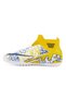 Unisex Yellow Navy Blue Patterned High-Top Astroturf Football Shoes - 3