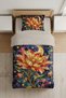 Celestial Bloom Lotus Flower Patterned Digital Printed Single Duvet Cover Set - Without Sheets