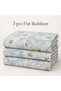 Turkish Style King Size Flat Bedsheet Set, 3 Pieces, 260 x 240 cm, 1 Flat Sheet and 2 Pillowcases (Powder Blue with White) - 6