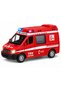 Set of 3 Metal Fire Truck Ambulance Police Van Toy Cars with Lights, Siren Sound, Pull and Drop Emergency Response Vehicles - 7