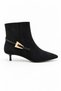 Suede Women's Casual Stylish Elegant Buckle Belt Detailed Kitten Heel Boots & Booties - 3