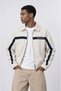 Men's Crew Embroidery Detailed Oversize Jacket Beige - 2
