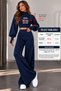 Women's Finger-Loop Ribbed Knitwear Set – Turtleneck Crop Sweater, High-Waisted Wide-Leg Pants, 2-Piece Knitted Set - 2