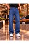 Men's Baggy Mustache Washed Denim Jean Trousers - 2