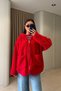 Red - Hooded Zipper Jacket Red - 3