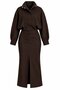 Brown Slit Detailed Skirt Suit - 1195