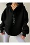 Unisex V-Neck Hooded Basic Printed Comfortable Fit Sweatshirt