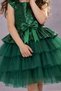 Girls Sparkling Sequin Ball Gown - Satin Bow and Layered Tulle Skirt, Special Occasion Princess Dress - 6